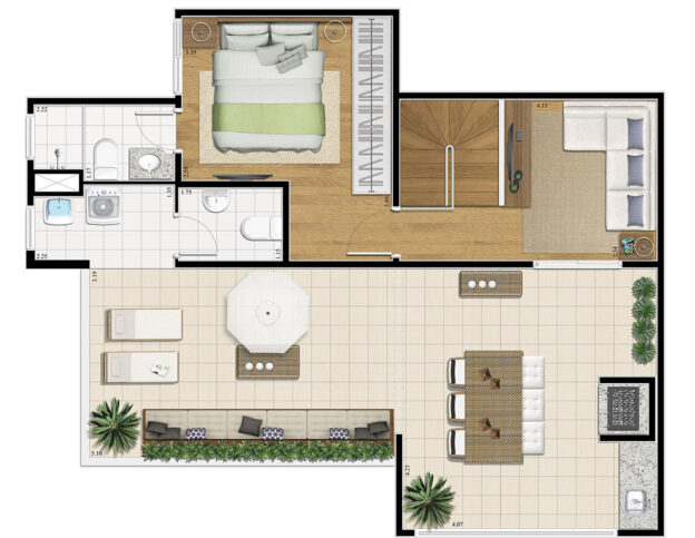 Duplex superior 3 dorms.